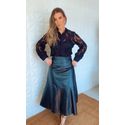 Saia Godê Couro Elise Preto