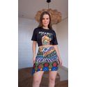 Saia Gráfico De Cor Estampado