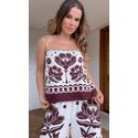 Blusa Alça Floral Arabesque Estampado