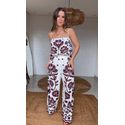 Calça Pantalona Floral Arabesque Estampado