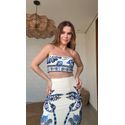 Top Reto Double Coqueiro Tropical Estampado