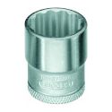Soquete Estriado CRV Curto 1/4 Pol com Encaixe 3/8 Pol 014.075 Gedore