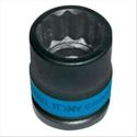 Soquete De Impacto Estriado Curto 16mm Encaixe 1/2 Pol 453016m King Tony