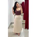 Saia Midi Cetim - OFF WHITE 