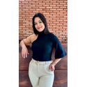 T-Shirt Nula Manga Choker - PRETA