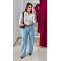 Camisa Cropped Manga Bufante - BRANCA 