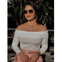 Blusa Malha Ombro a Ombro - Branca