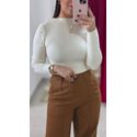 Cropped Tricot Manga Bufante - OFF WHITE