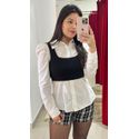 Camisa Slim Manga Bufante - BRANCA