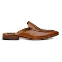 Mule Masculino Caramelo Brasao Sola de Couro 