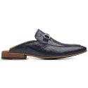 Mule Masculino Azul Navy Croco em Couro