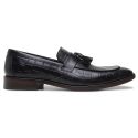 Sapato Social Preto Couro Croco Bambolim 