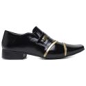 Sapato Social Jota Pe Verniz Preto/Ouro Velho Air Menphis Gold 