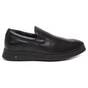 Sapato Jota Pe Casual Preto em Couro Air Leeds