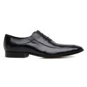 Sapato Social Preto Couro Wood Laser