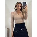 Blusa Tricot Gola Polo