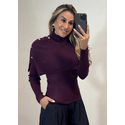 Blusa Tricot Gola Removível 