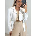 Jaqueta Cropped Couro fake