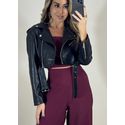 Jaqueta Cropped Couro fake