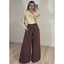 Calça pantalona Ampla com amarração 