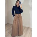 Calça pantalona Ampla com amarração