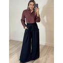 Calça pantalona Ampla com amarração