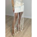 Saia Tricot Com Franjas