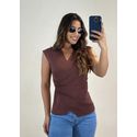 Blusa Tricot Transpassada Rayon 