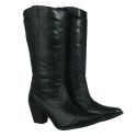 Bota Feminina Cano Longo Western com Bordado Napa Preta