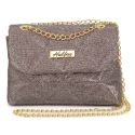 Clutch Feminina Marrom Glacê Gliter 