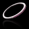 Anel/Aliança/Aparador Mini Zircônias Rosa Prata 925