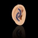 Ear Cuff Navete Zircônia Azul Safira Prata 925 - 1 PEÇA (Não é o par)