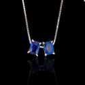 Escapulário Zircônias Azuis 6x8mm Prata 925