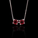 Escapulário Zircônia Rubi 6 mm Prata 925