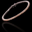 Pulseira Riviera Zircônia Champagne 3mm Prata 925