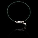 Pulseira Pedra Natural Espinélio Esmeralda 2mm Com Fecho & Extensor Prata 925 