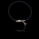 Pulseira Pedra Natural Espinélio Safira 2mm Com Fecho & Extensor Prata 925