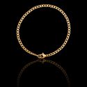 Pulseira Groumet 3mm Aço Inox Dourado