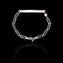 Pulseira Placa Cartier Longa Prata 925