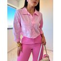 Camisa Cropped Ester Rosa