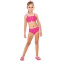 Biquíni Infantil Menina Com Proteção Uv Solar Top + Calcinha Rosa Neon