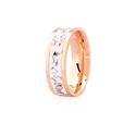 Aliança Marmorizada 6,5mm Ouro Rosé 18K com Pigmento Branco 