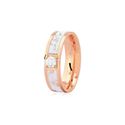 Aliança Marmorizada 5,5mm Ouro Rosé 18K Pigmento Branco e Brilhante 