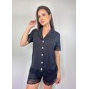 Pijama Alfaiataria Thais Renda Preto