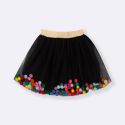 Saia Tule Pompom Preto