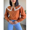 CAMISA LAURA BORDADA MARROM