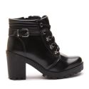 Coturno Molly Feminino Valentina com Fechamento Lateral e Atacador - Preto