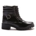 Coturno Molly Feminino Alice com Atacador e Fivela Preto