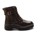 Bota Coturno Molly Feminina Angel Cano Curto com Elástico e Atacador Café