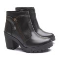 Coturno Molly Feminino Preto com Fechamento Lateral
